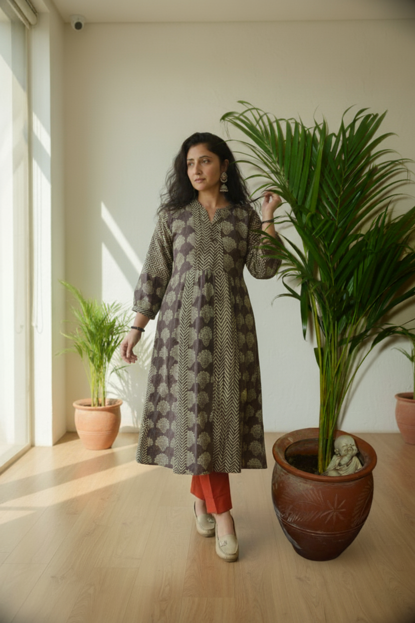 Elegant Block Print Cotton Kurta – Perfect Blend of Tradition & Style
