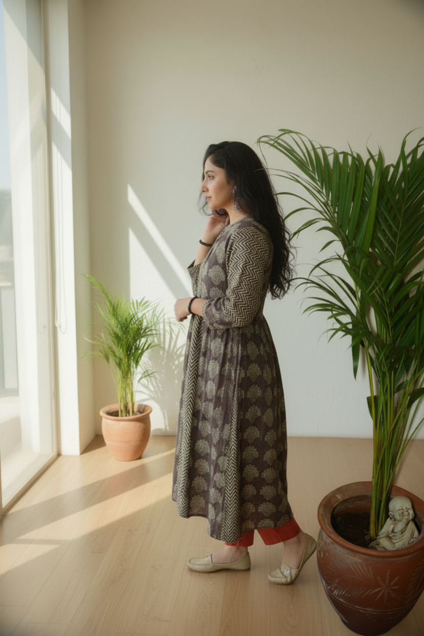Elegant Block Print Cotton Kurta – Perfect Blend of Tradition & Style